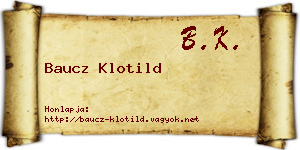 Baucz Klotild névjegykártya